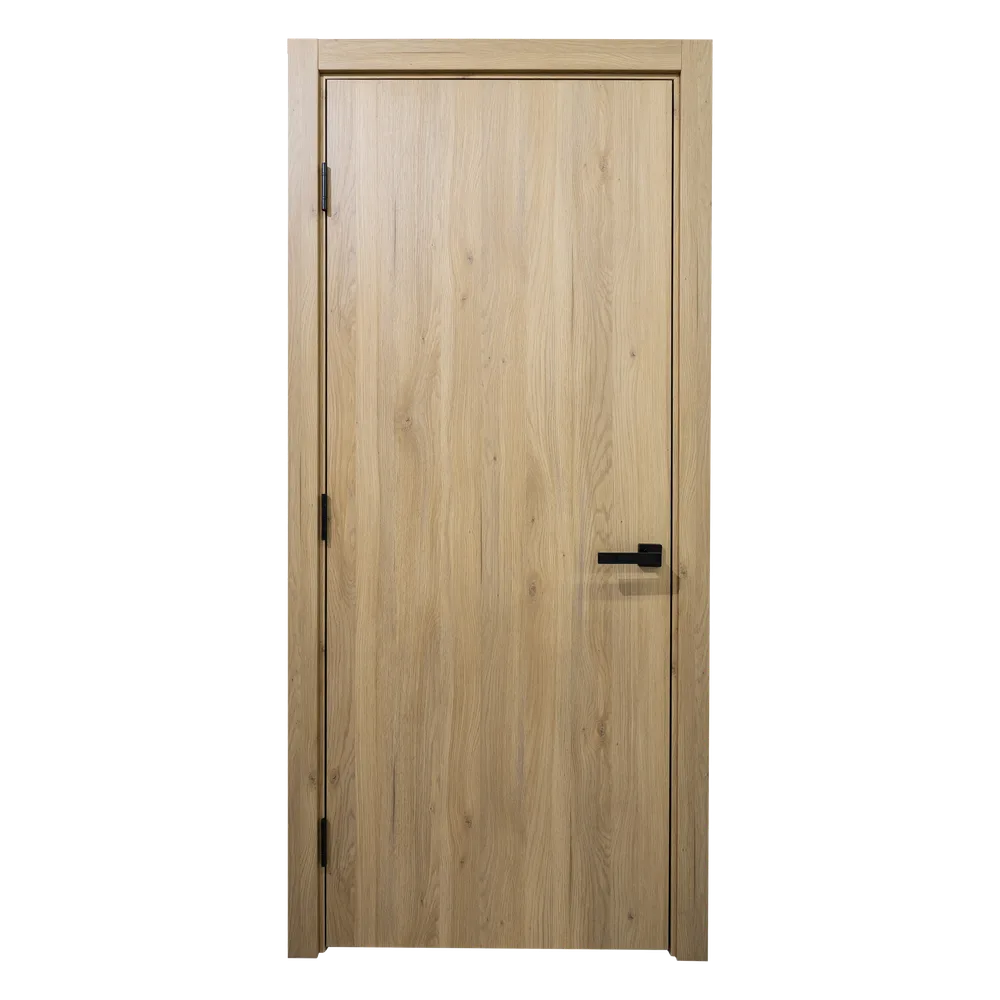 Flush golden oak interior door